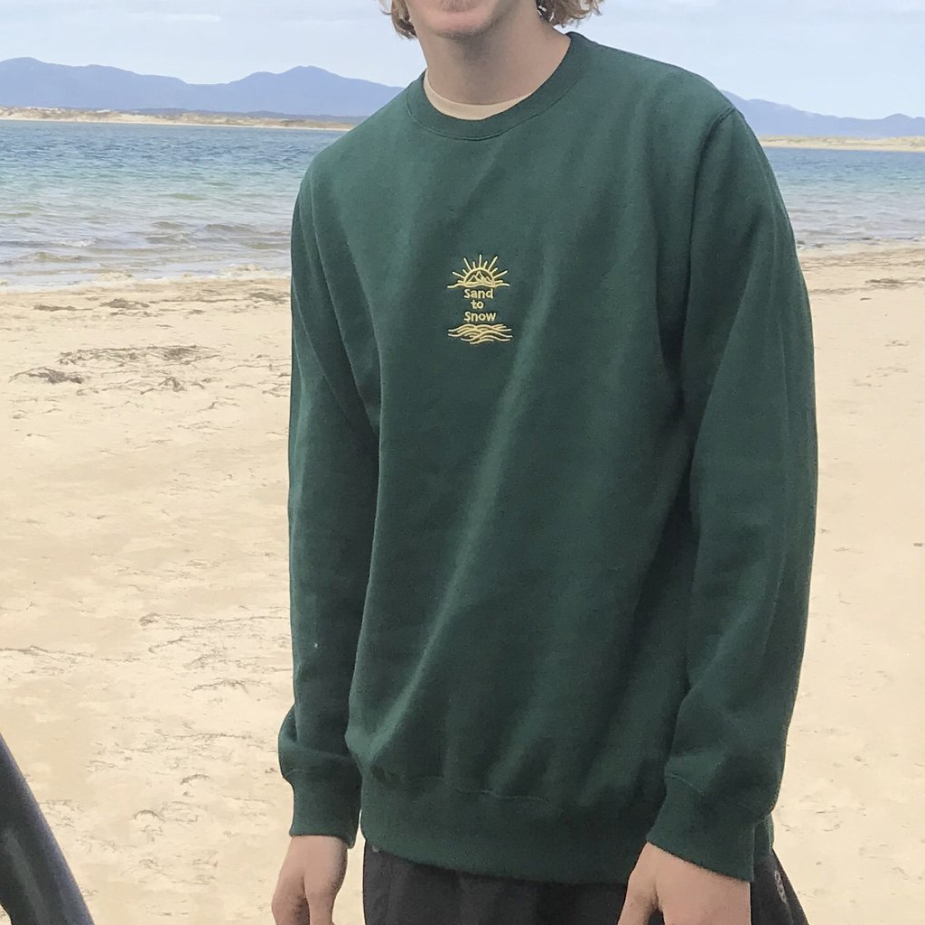 Sand To Snow Embroidered Crew Neck Sweatshirt
