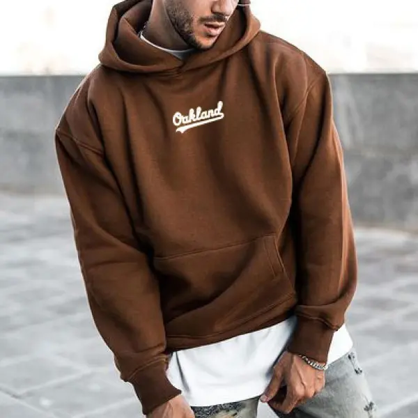 Oakland Print Hooded Sports Sweatshirt - Kalesafe.com 