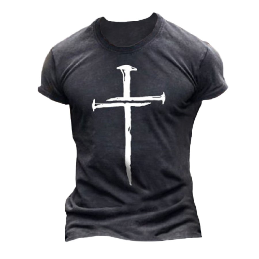 Cross print mens T-shirt