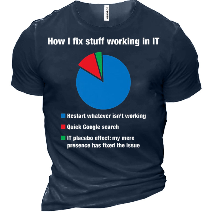 

How I Fix Stuff Working In IT Men's Cotton Short Sleeve T-Shirt