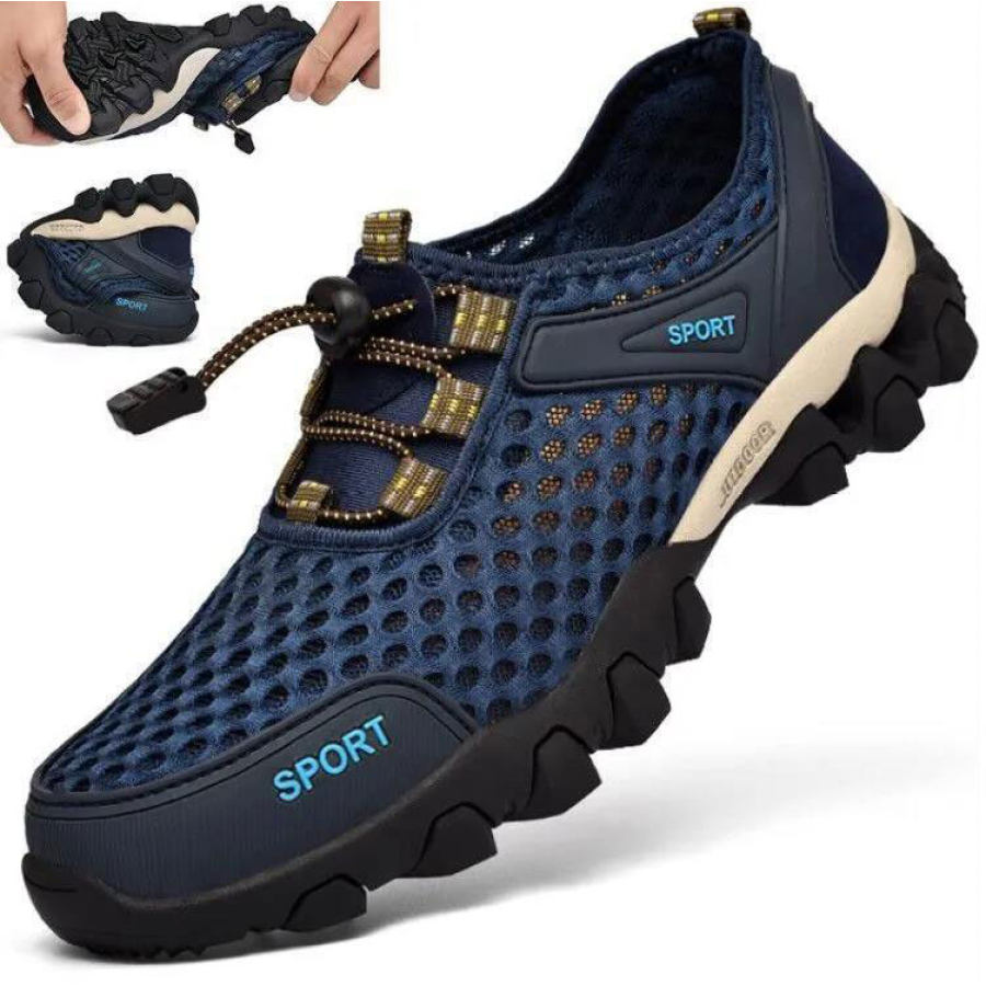 

Sapatos Casuais Masculinos De Malha Respirável Emenda Antiderrapante Para Esportes Ao Ar Livre
