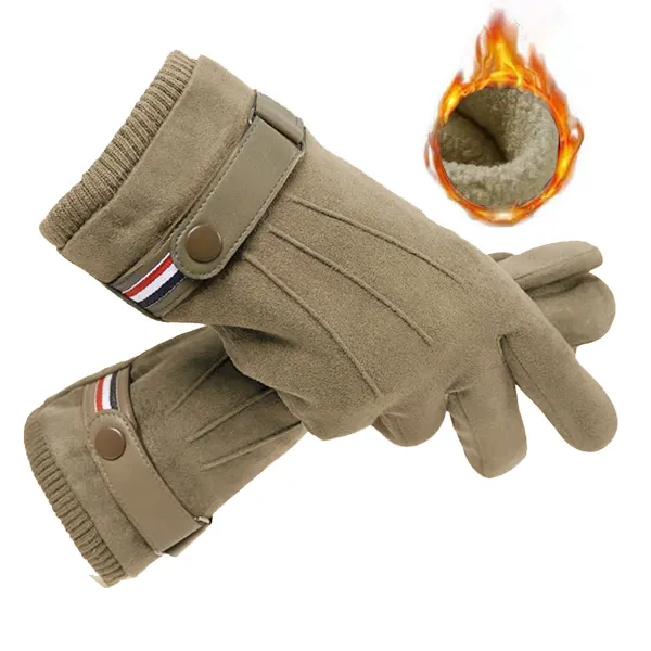 Suede Men Guantes Gloves Winter Touch Screen Keep Warm Windproof Driving Thick Cashmere Anti Slip Outdoor Male Leather - Cotosen.com