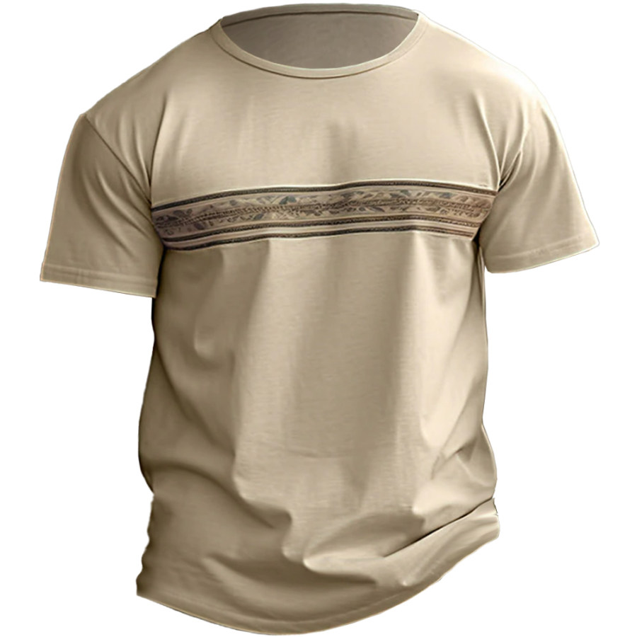 

Мужская винтажная футболка большого размера с этническим принтом Футболка для серфинга