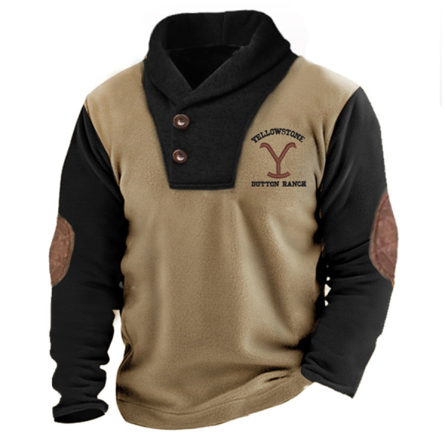 

Sudadera Con Cuello Levantado Y Chal Bordado De Yellowstone Para Hombre Top Táctico Grueso De Forro Polar Con Cuello Levantado Para Exteriores