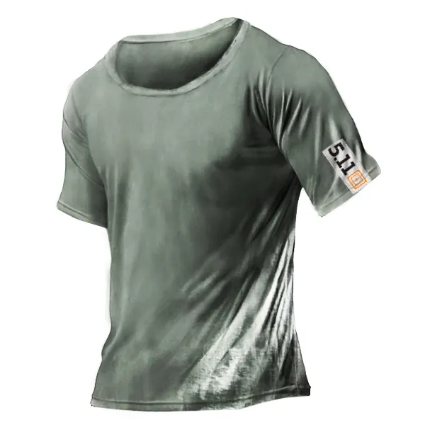 511 Tactical Cotton T-shirt Men's Outdoor Casual Loose Daily Short Sleeved Top - Cotosen.com