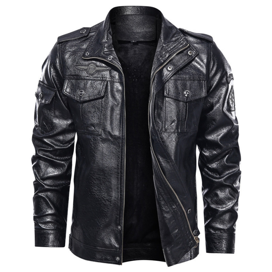 

New men's fashion leisure motorcycle PU leather jacket