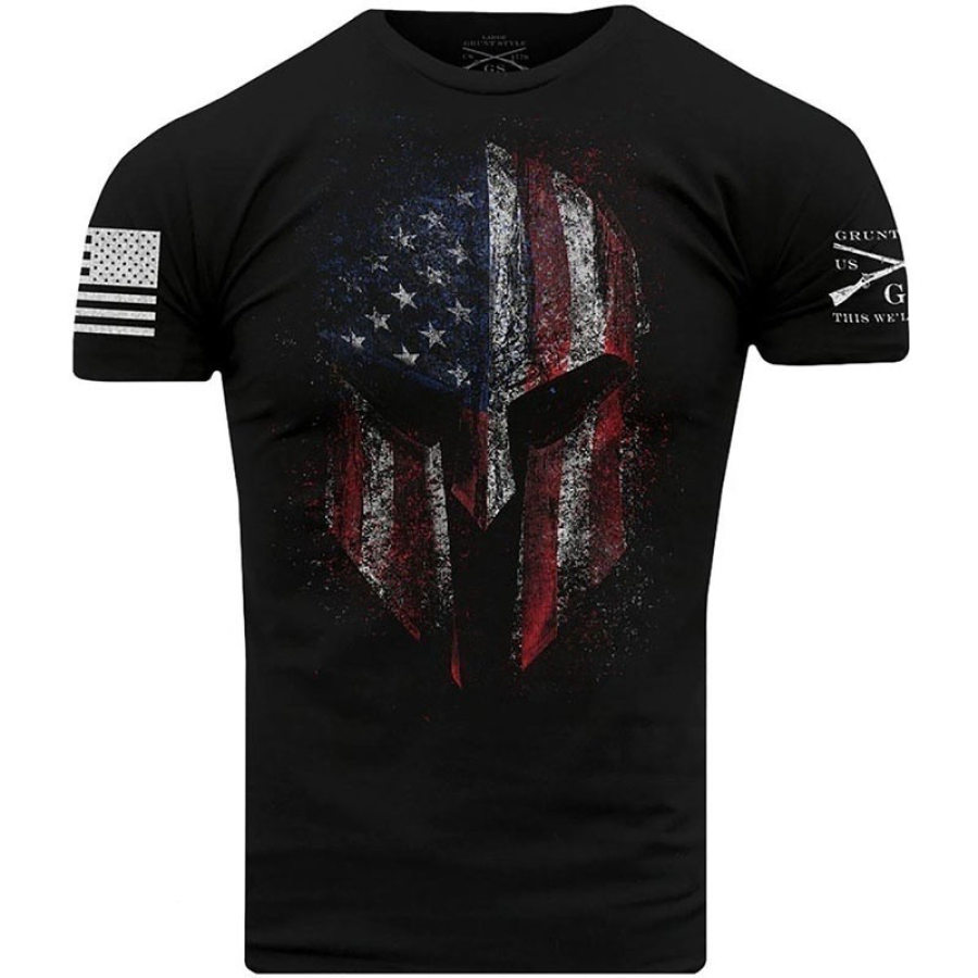 

Flag skull print mens T-shirt