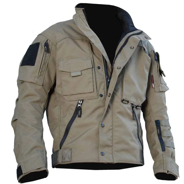 Mens Tactical Waterproof Windproof Zipper Pockets Hard Shell Jacket - Sanhive.com 