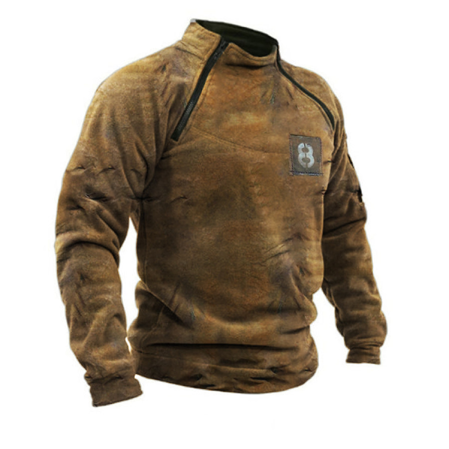 

Mens Vintage Warm Tactical Slim Fit Halfzip Sweater