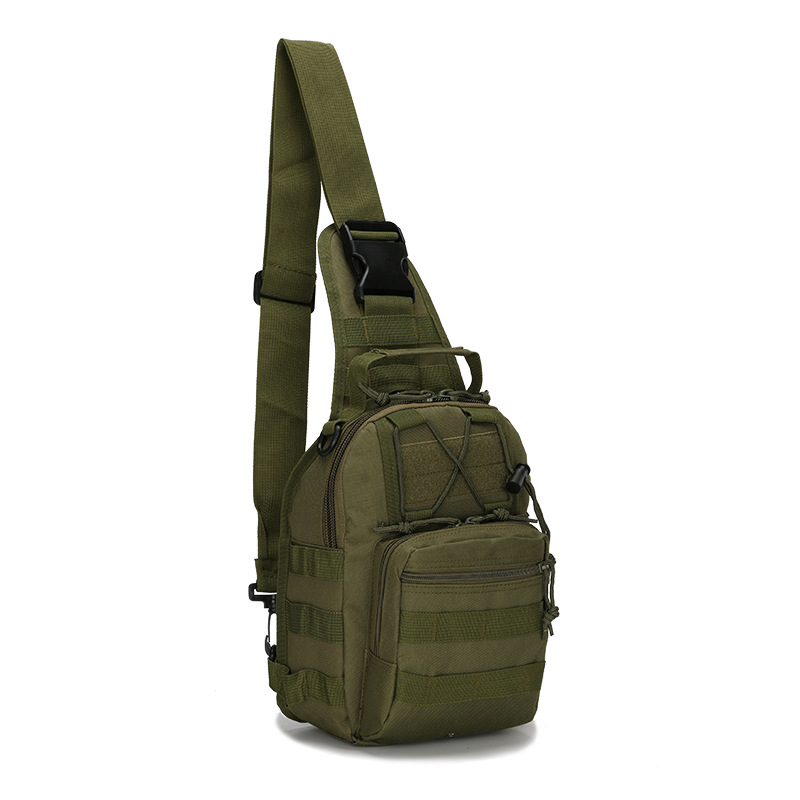 Men's Small Chest Bag Chic Riding Shoulder Bag Military Camouflage Tactical Chest Bag Outdoor Mountaineering Portable Shoulder Bag