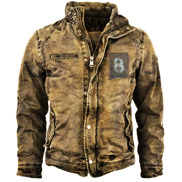 Mens Jacket Retro Washed Warm Jacket - Styletaken.chimpone.com 