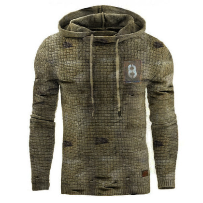 solid color men's retro drawstring knight sweater