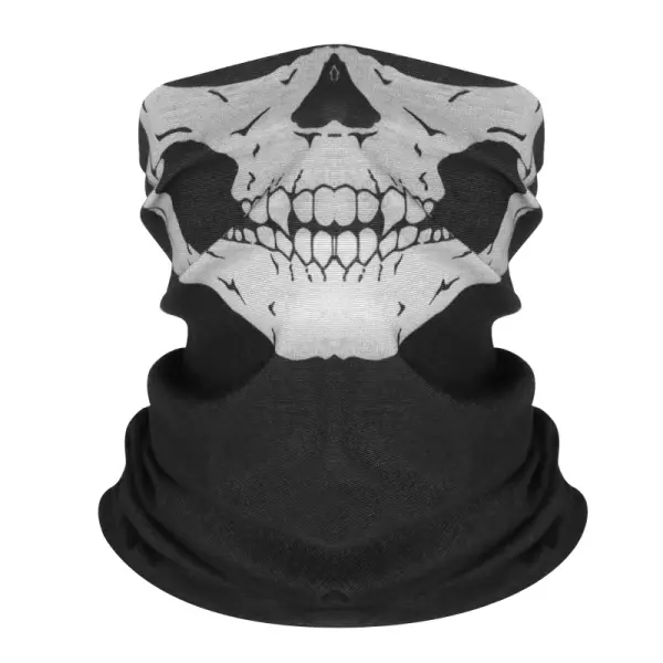 Outdoor Men's And Women's Bicycle Riding Skull Print Head Scarf Face Mask Collar Windproof Sunscreen Scarf - Cotosen.com 