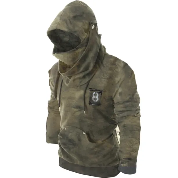Rivet Long Sleeve Drawstring Hoodie - Styletaken.chimpone.com 