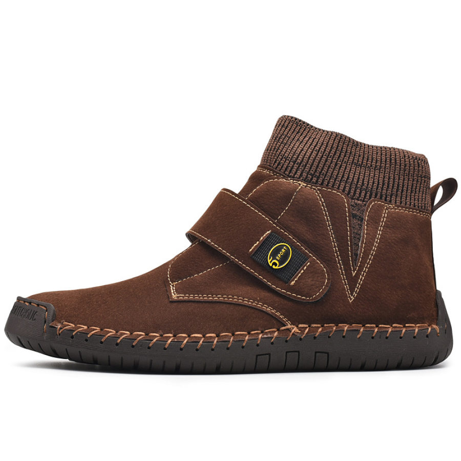 

Men's martin boots large size retro short boots handmade velcro boots