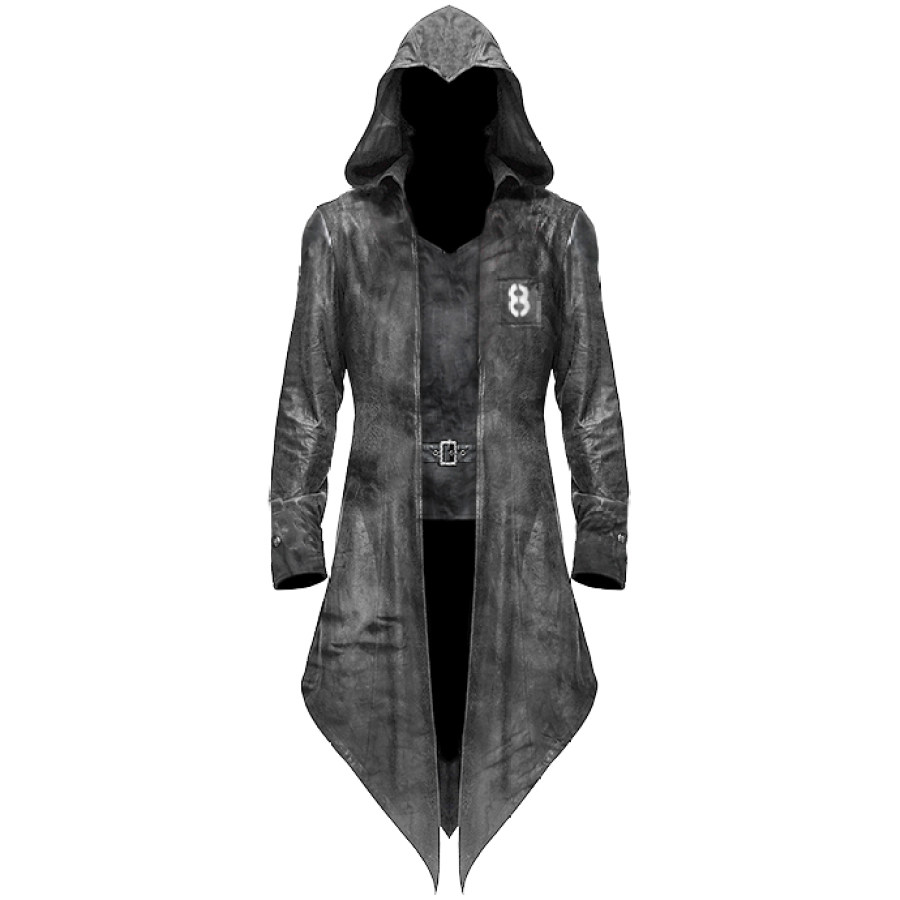 

Black Dieselpunk Gothic Hooded Jacket Coat