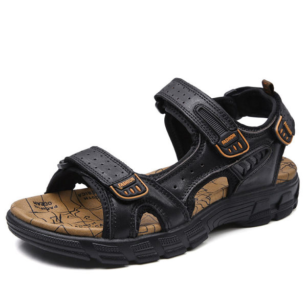 Mens leather toe cap sandals beach shoes - Cotosen.com