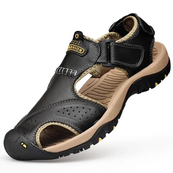 Mens leather toe cap sandals - Cotosen.com