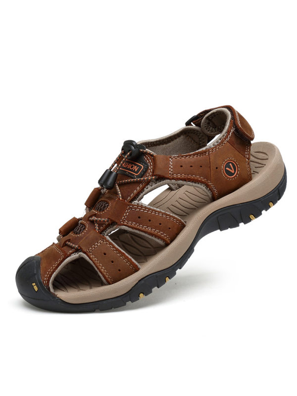 Mens leather toe cap sandals