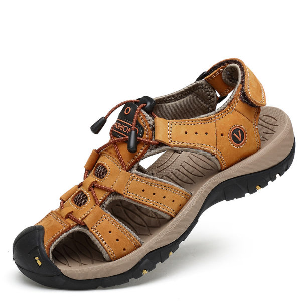 Mens leather toe cap sandals - cotosen.com