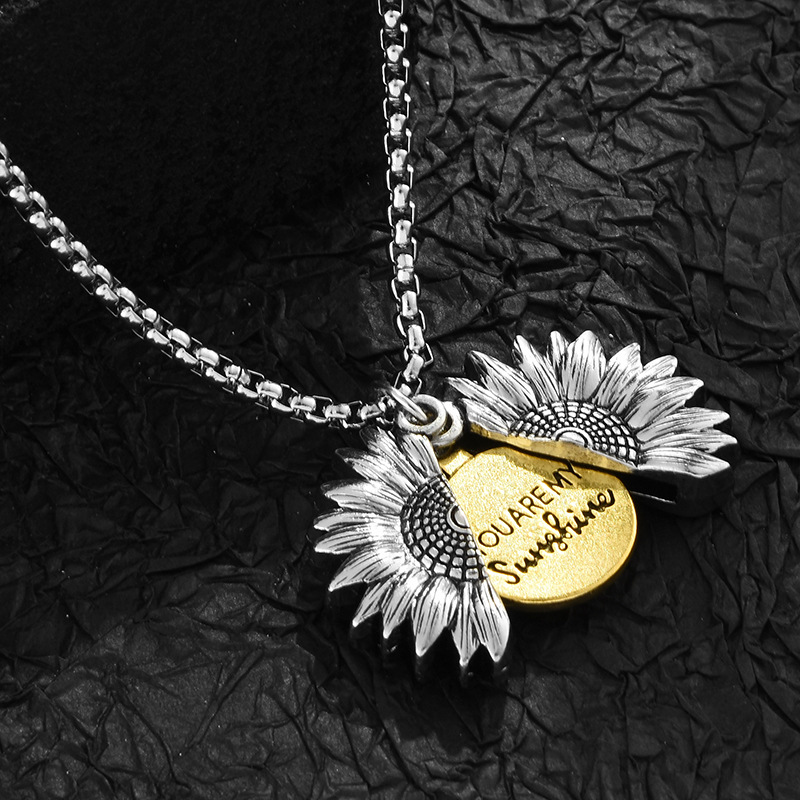 Sunflower Necklace Accessories Sunflower Chic Pendant Titanium Steel Necklace
