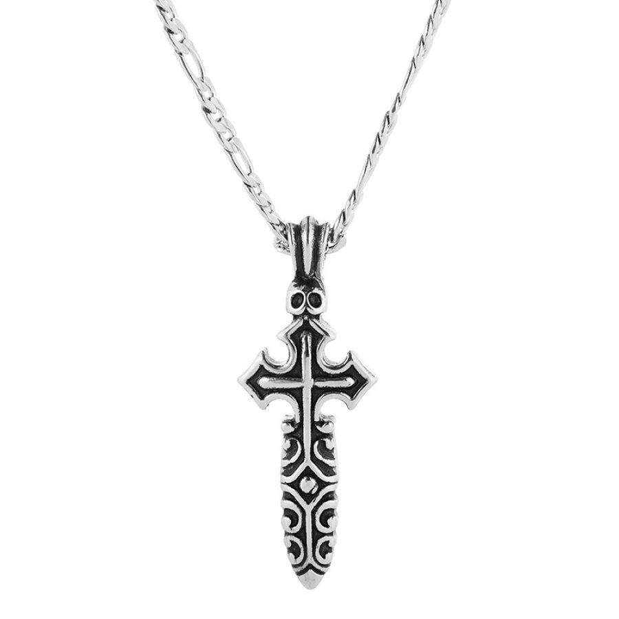 

Cross Punishment Necklace Retro Titanium Steel Punk Hip Hop Necklace