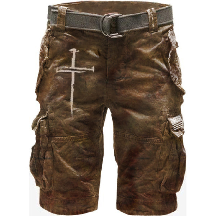 

Mens printed casual tactical shorts