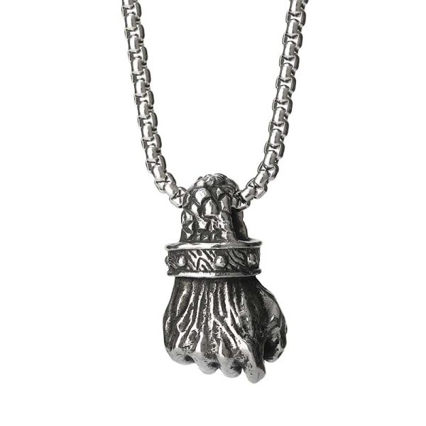 Hipster punches out, cool heavy-duty texture retro fist necklace ...
