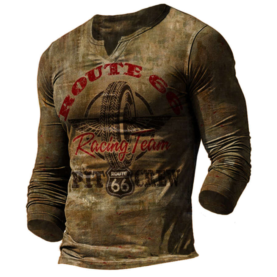 

Mens US Route 66 Retro Long Sleeve T-Shirt