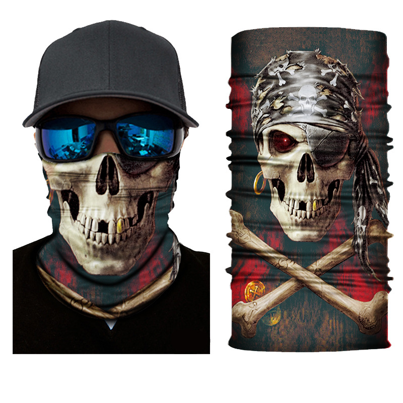 Outdoor Riding Breathable Sweat-absorbent Chic Magic Headscarf Island Skull