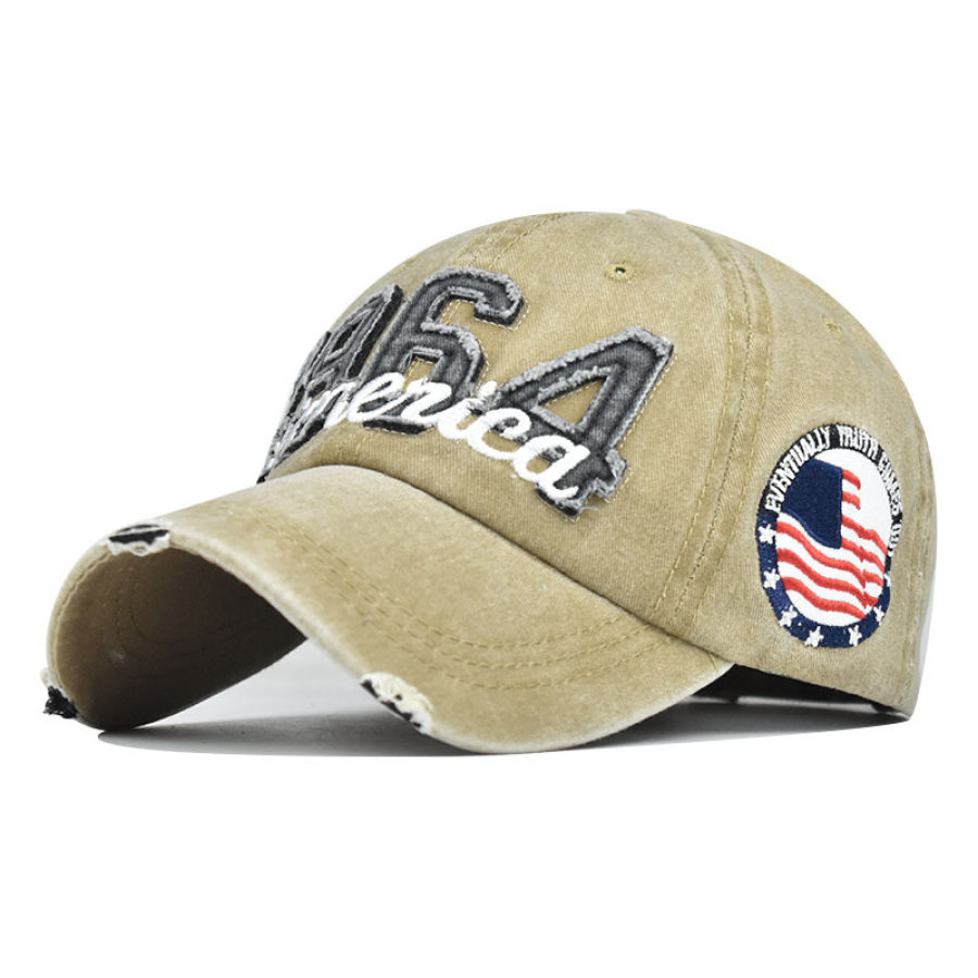 

Mens outdoor 1964 embroidery America baseball cap