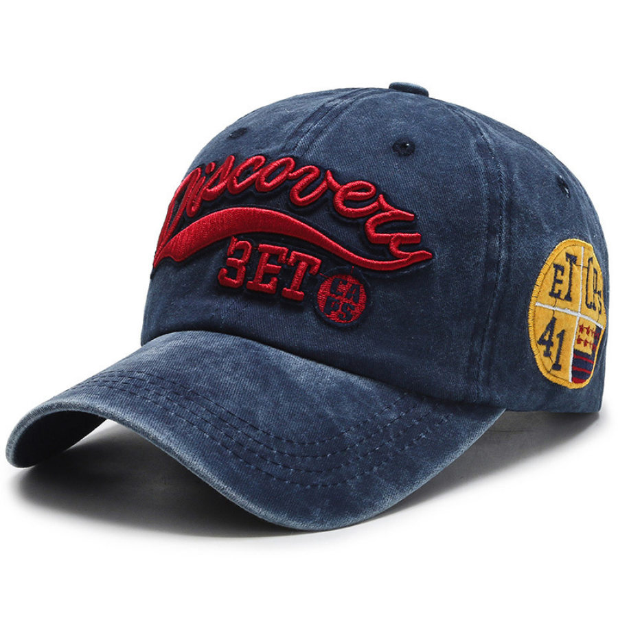 

Tide brand baseball cap washed and made old letters embroidered cowboy hat