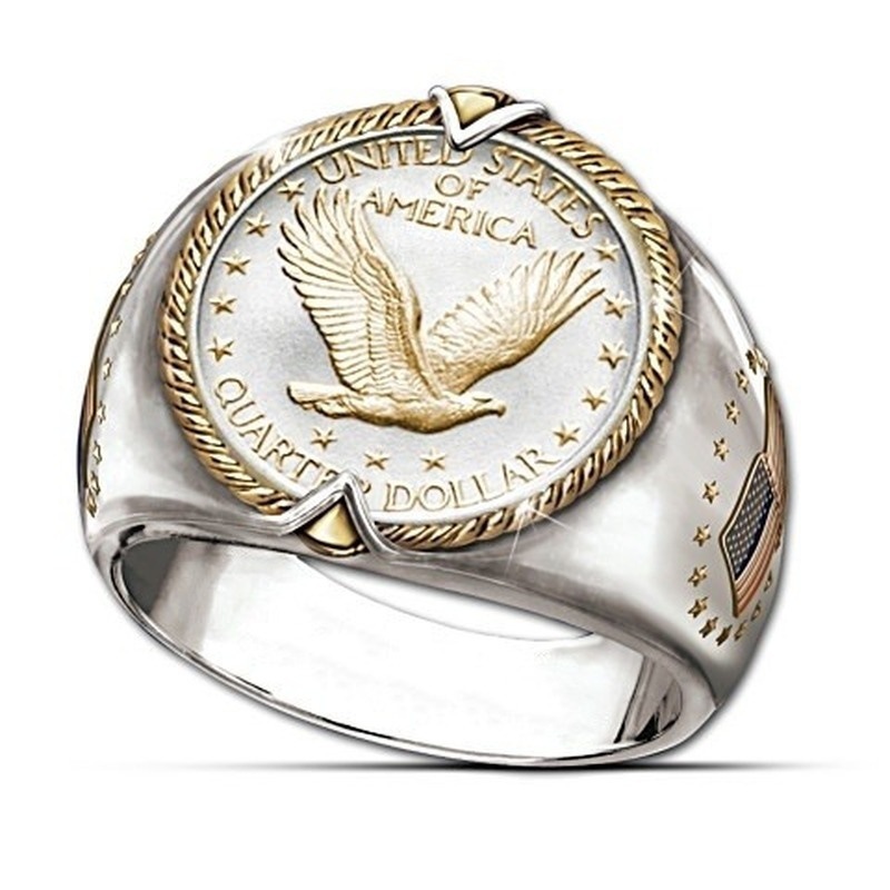Men's American Flag Eagle Chic Ring