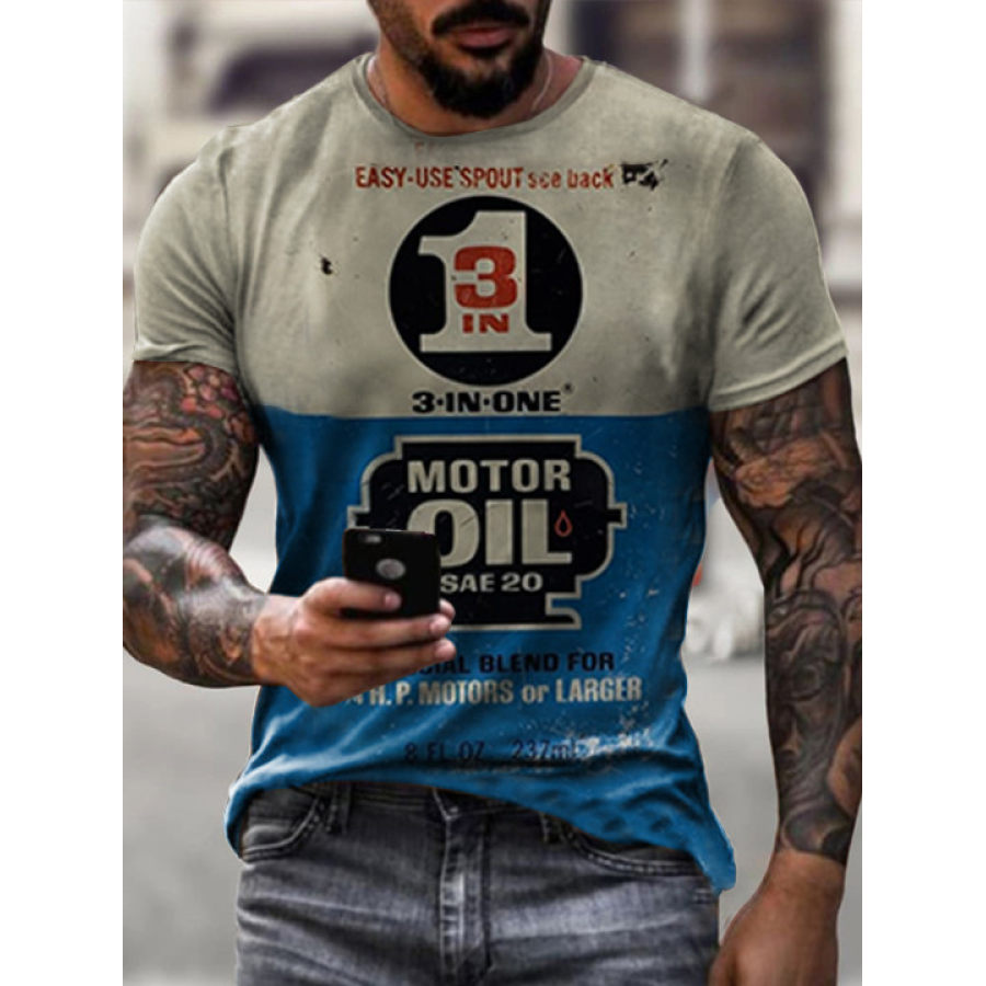 

Mens Motor Oil printed T-shirt