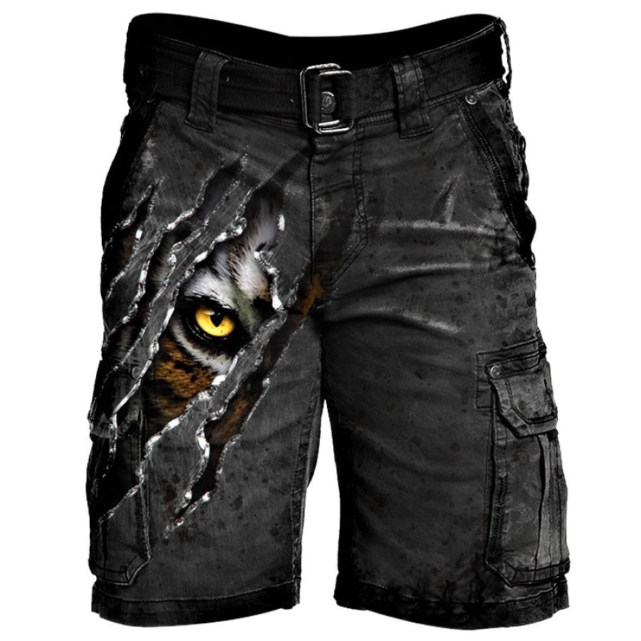 

Fashion Mens Retro Diablo Hawkeye Print Tactical Shorts