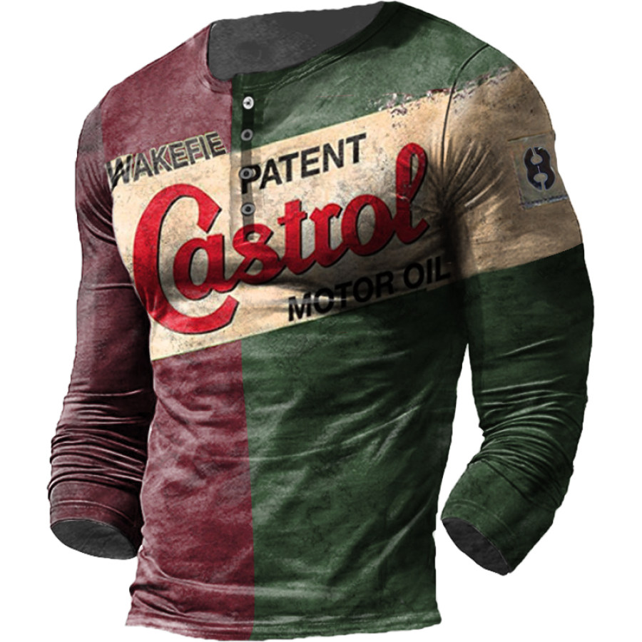 

Men's Outdoor Motor Oil Printing Long-sleeved Shirt