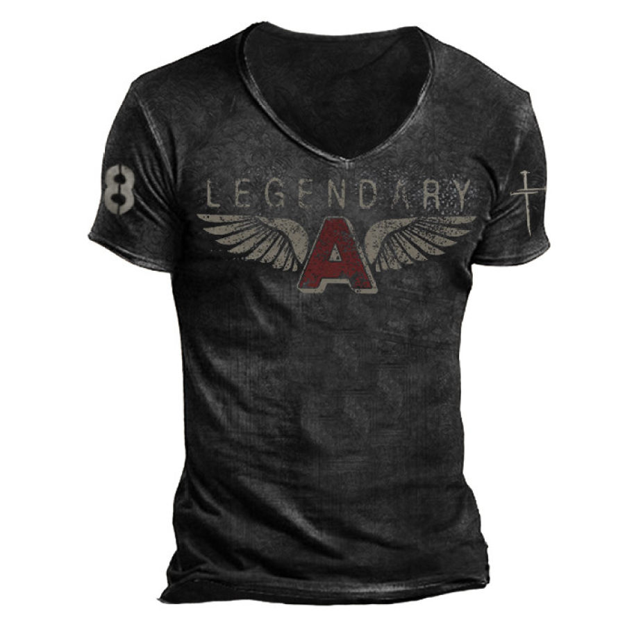 

Mens Casual Print T-shirt-Legendary Wing