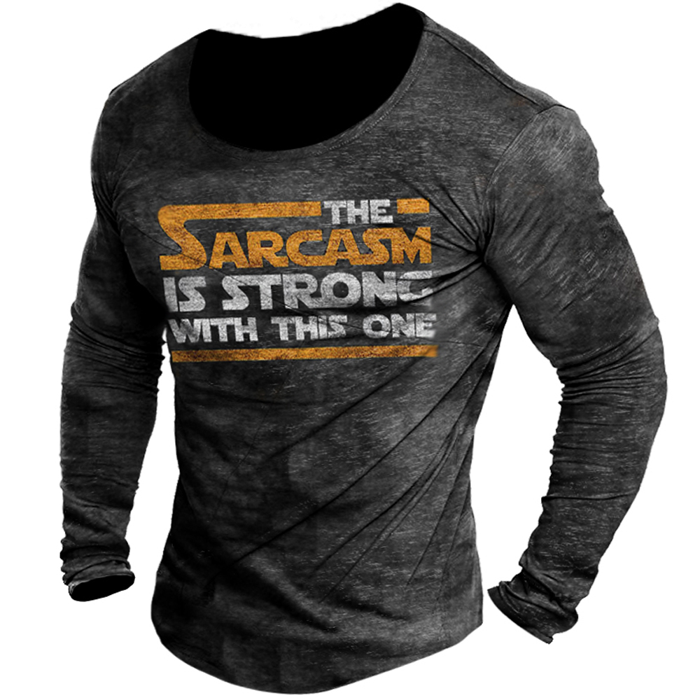 Mens Sarcasm Printed Outdoor Chic Combat T-shirt