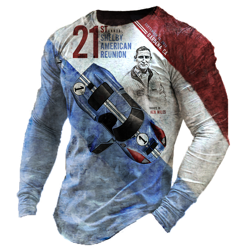 Men's Outdoor Racing Printed Chic Long-sleeved T-shirt