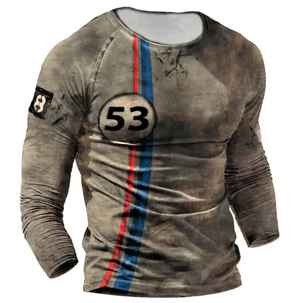 Mens Racing Outdoor Casual Stripes Retro T-shirts Only $16.99 - Cotosen.com 