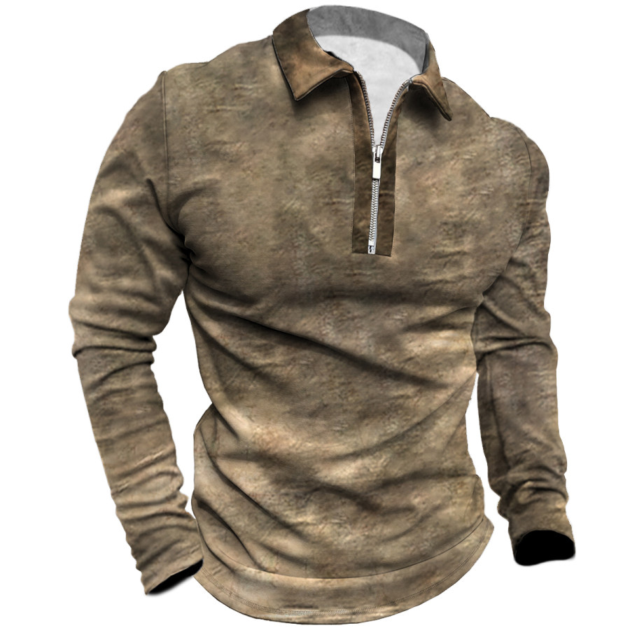 

Men's Outdoor Tactical Distressed Polo Long-sleeved Shirt