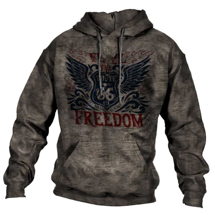 

Men's Outdoor Tactical Freedom Eagle Print Hooded Sweatshirt