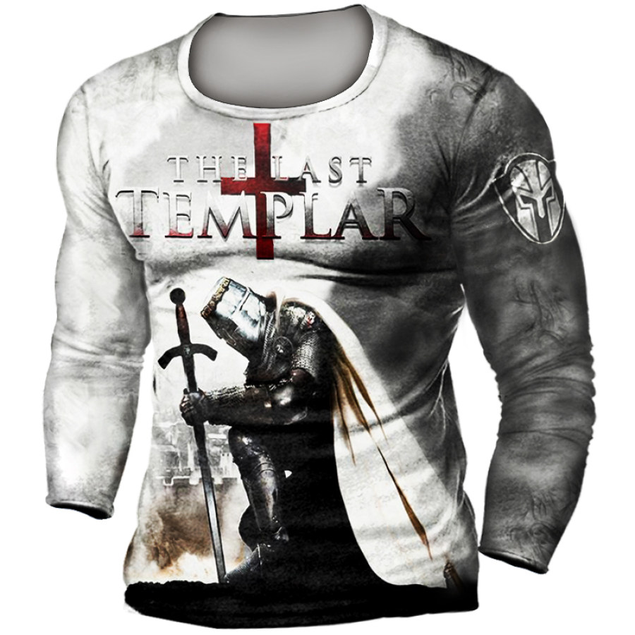 

Haut D'extérieur Tactique à Imprimé Rétro "Knight Templar" Pour Hommes
