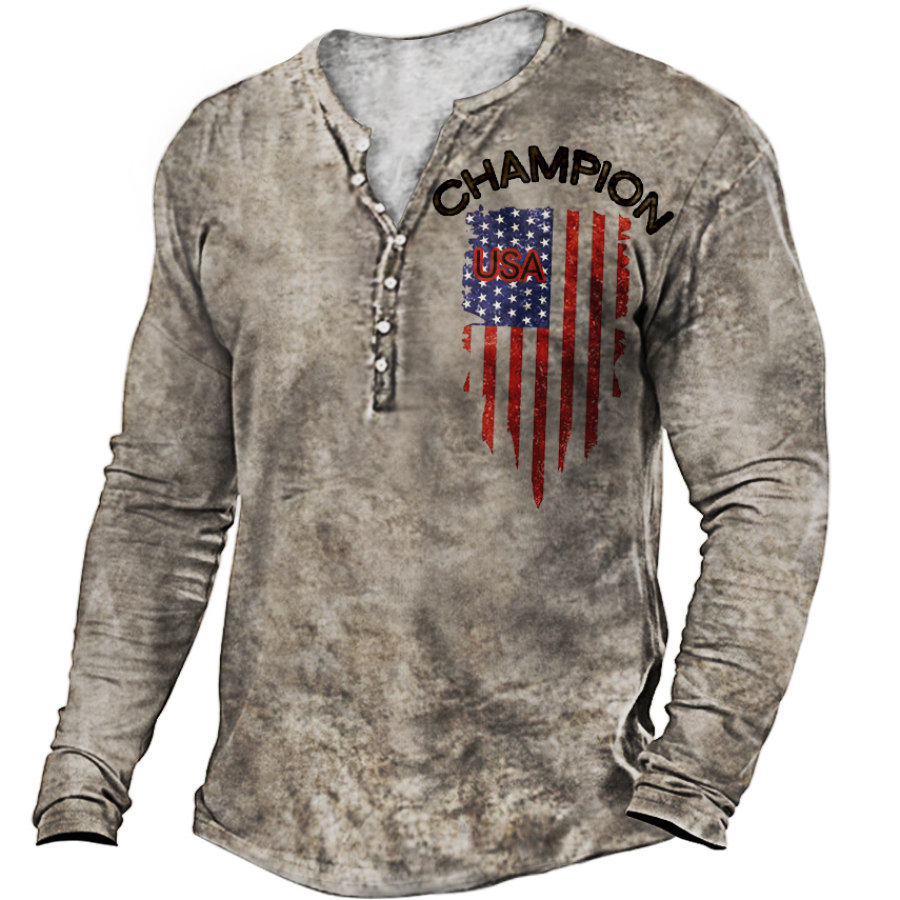

Men's Outdoor "Champion" Vintage Printed Tactical Casual Top