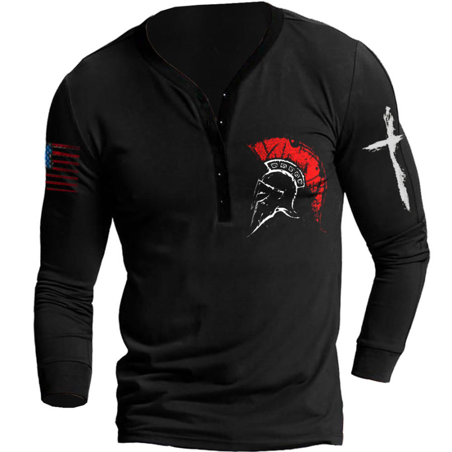 

Men's Outdoor Quick-drying Spartan Print Top