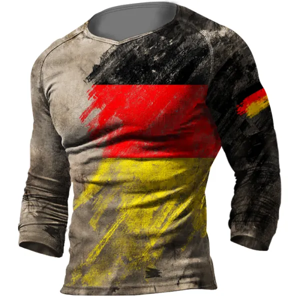 Men's Outdoor German Flag Retro Printed Tactical Casual T-Shirt - Styletaken.chimpone.com 
