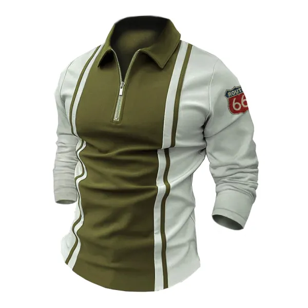 Men's Outdoor Route 66 Striped Retro Tactical Top - Styletaken.chimpone.com 
