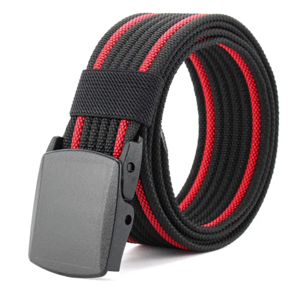 Men's Smooth Buckle Nylon Lightweight Canvas Belts - Mosaicnew.com 