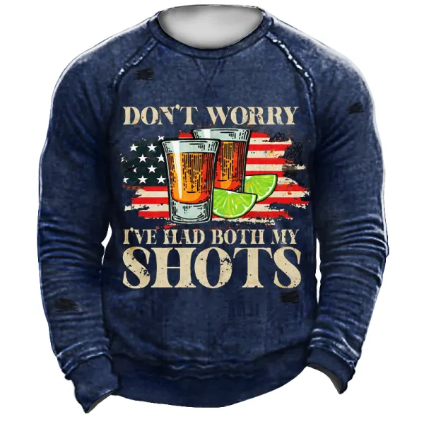Don't Worry I've Had Both My Shots Men's Retro Tactical Casual Sweatshirt - Cotosen.com