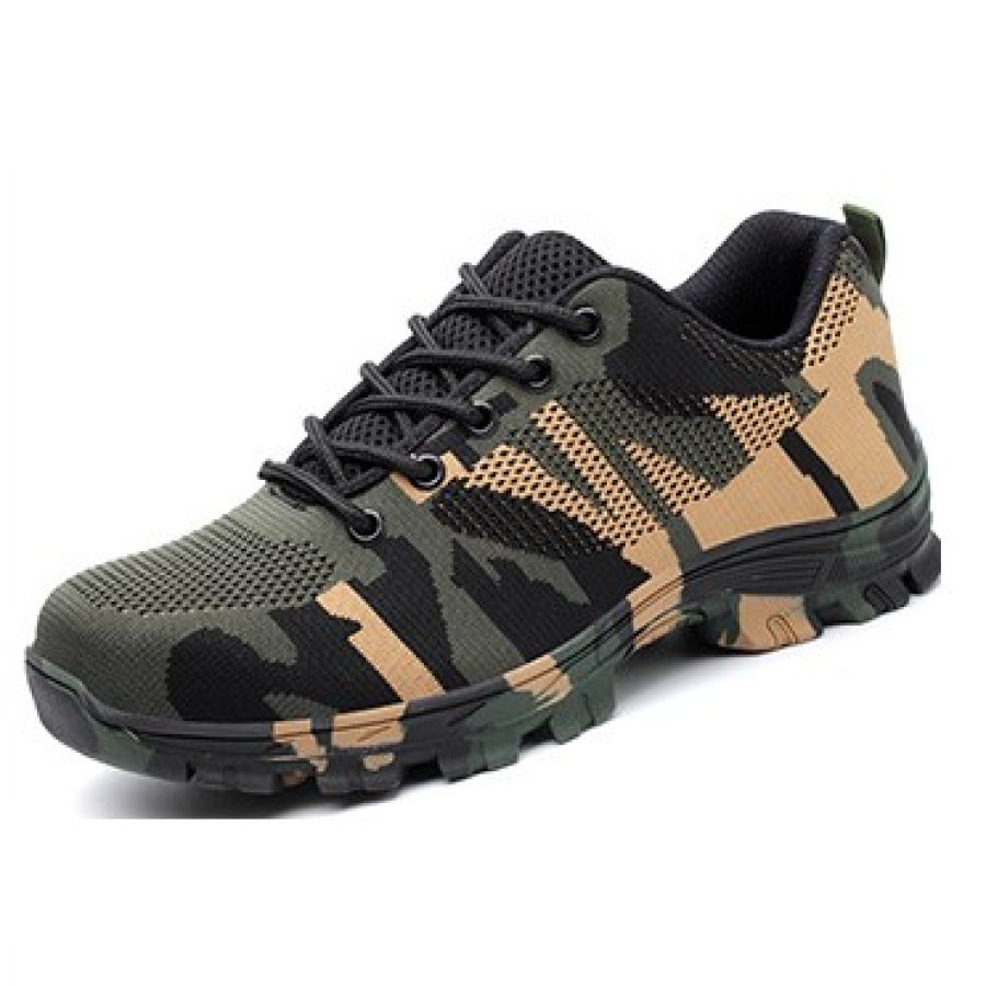 

Men's Camouflage Fly Woven Anti-smash And Anti-stab Outdoor Safety Shoes